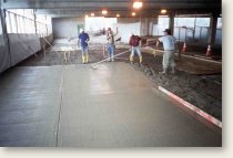 New concrete being applied to deck